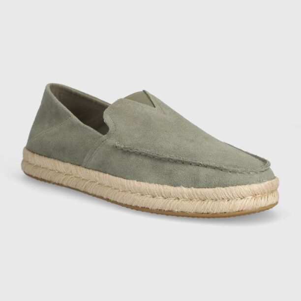 Toms espadrile din piele intoarsa Alonso Loafer Rope culoarea verde