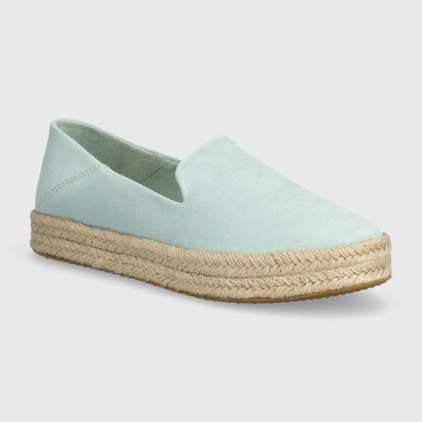 Toms espadrile din piele intoarsa Carolina culoarea turcoaz