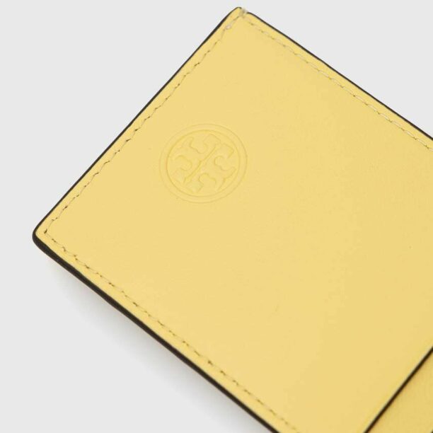 Tory Burch carcasa din piele culoarea galben preţ