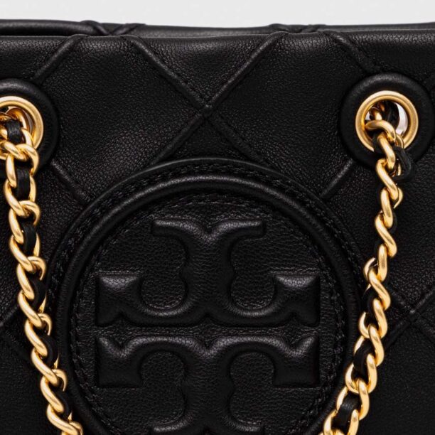 Tory Burch geantă din piele cu două fețe culoarea negru preţ