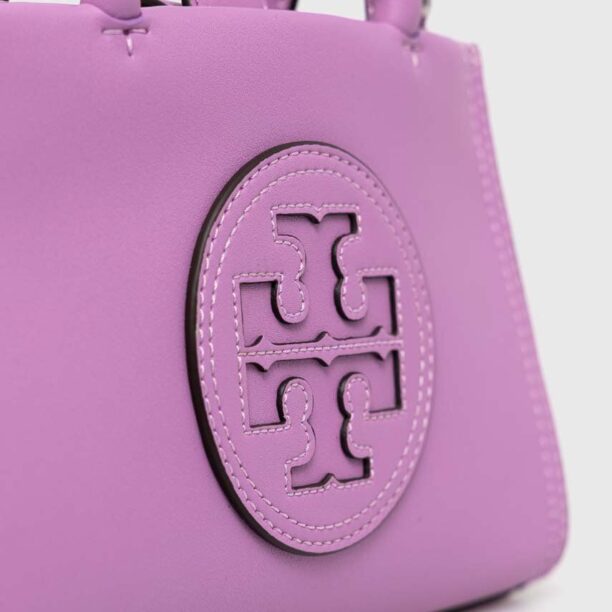 Tory Burch poseta Ella Bio Mini Tote- Bright Amethyst culoarea violet preţ