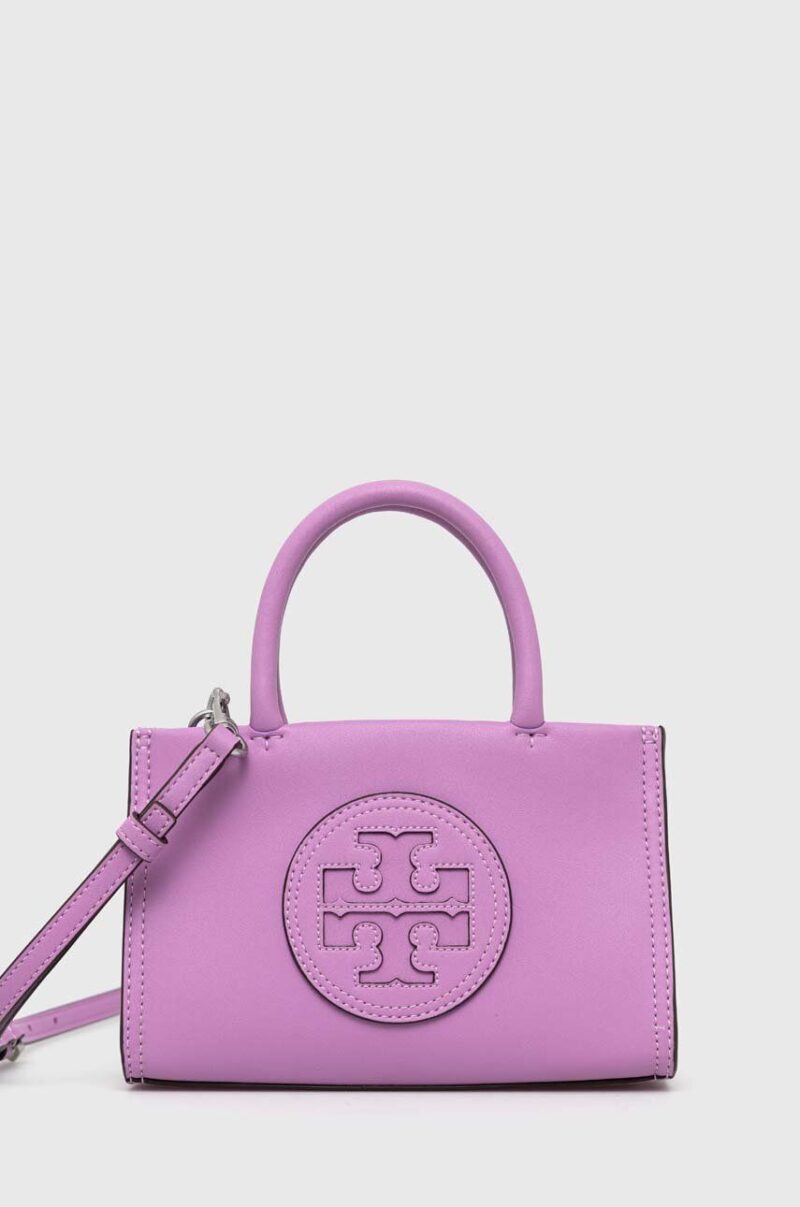 Tory Burch poseta Ella Bio Mini Tote- Bright Amethyst culoarea violet