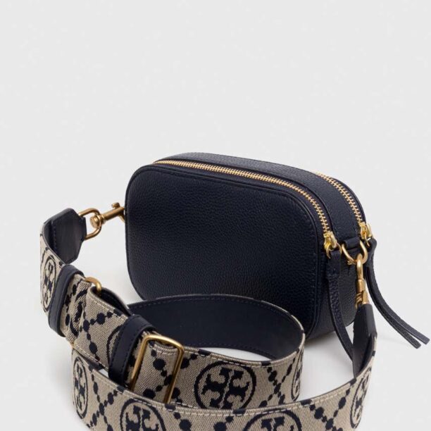 Tory Burch poseta de piele culoarea albastru marin preţ