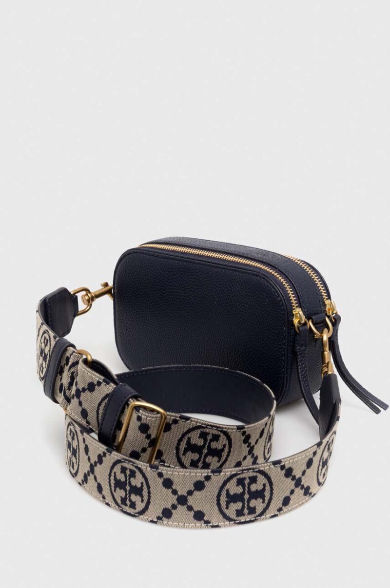 Tory Burch poseta de piele culoarea albastru marin preţ