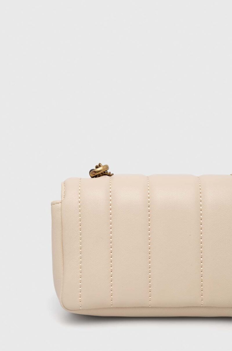 Tory Burch poseta de piele culoarea bej preţ