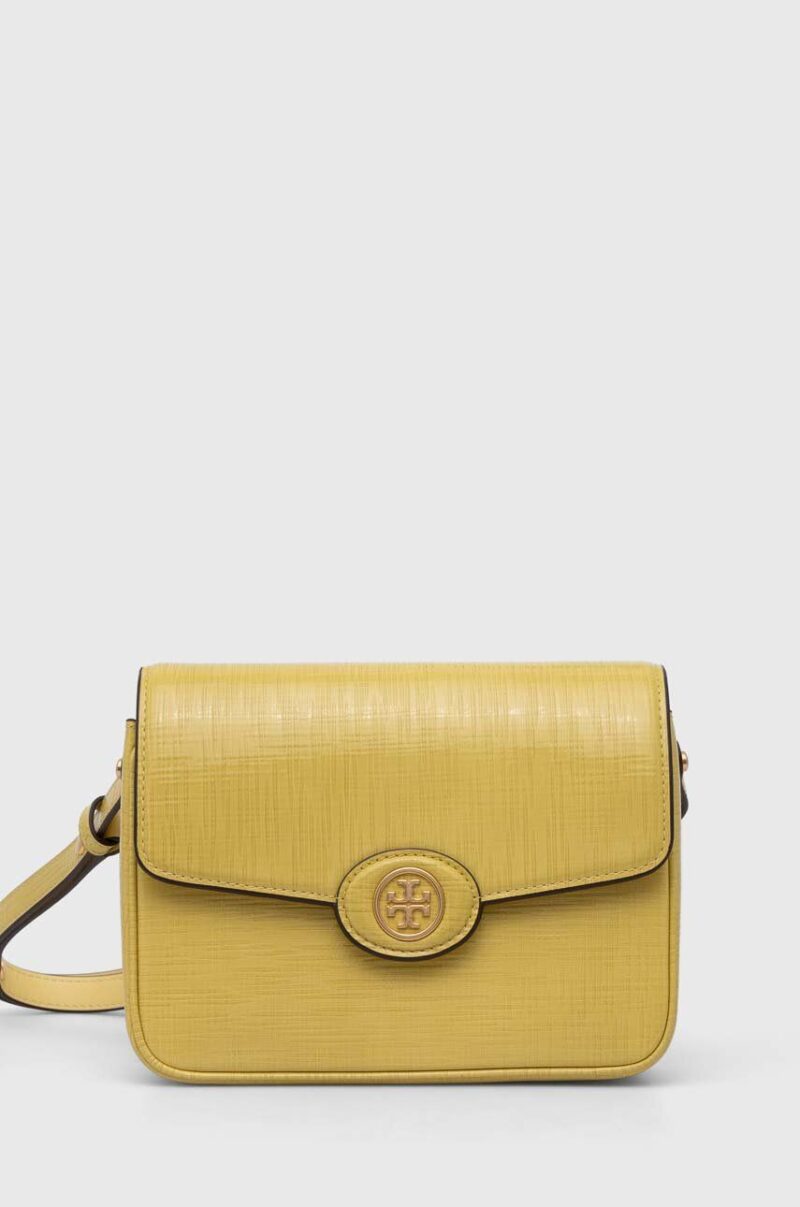 Tory Burch poseta de piele culoarea galben