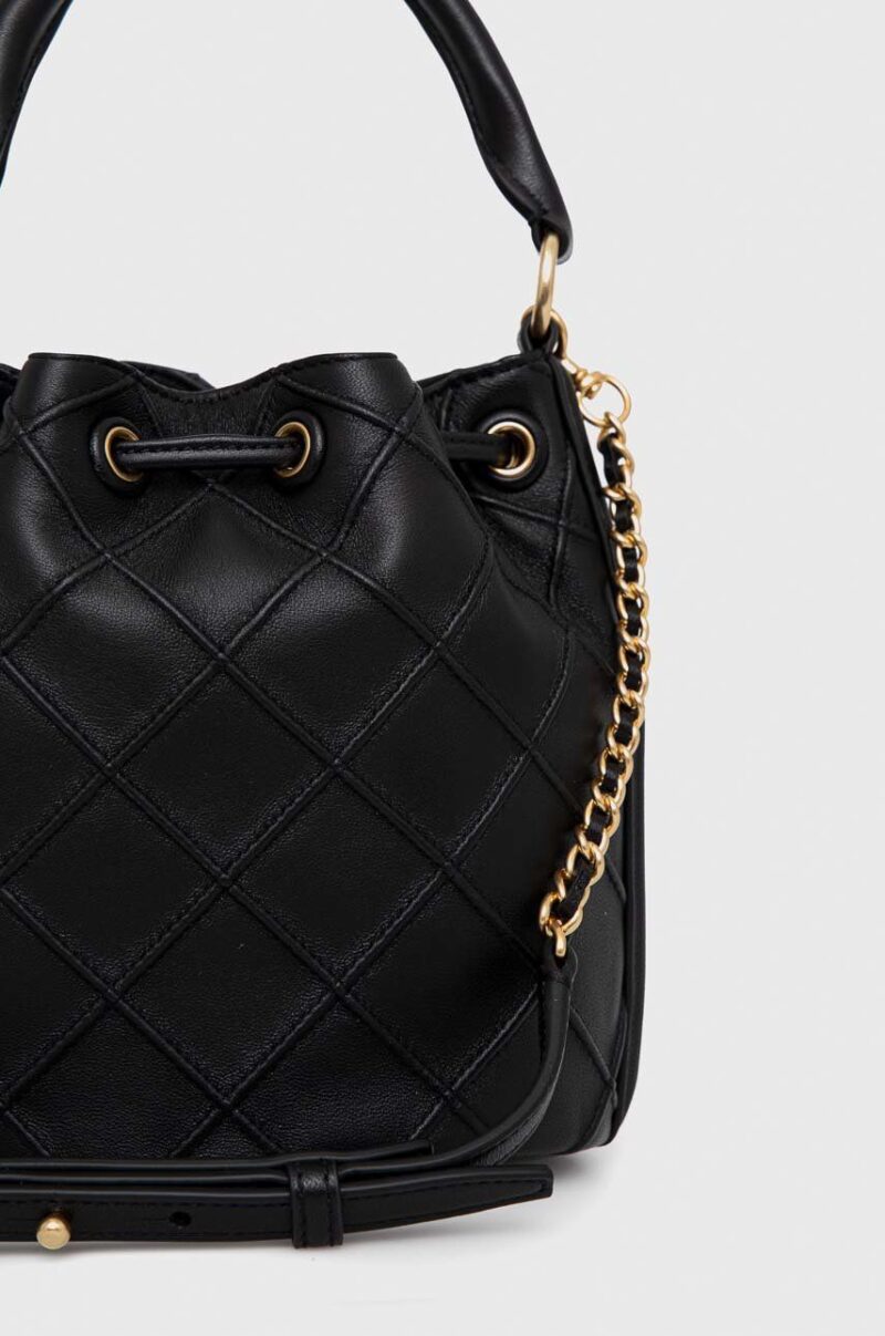 Tory Burch poseta de piele culoarea negru preţ