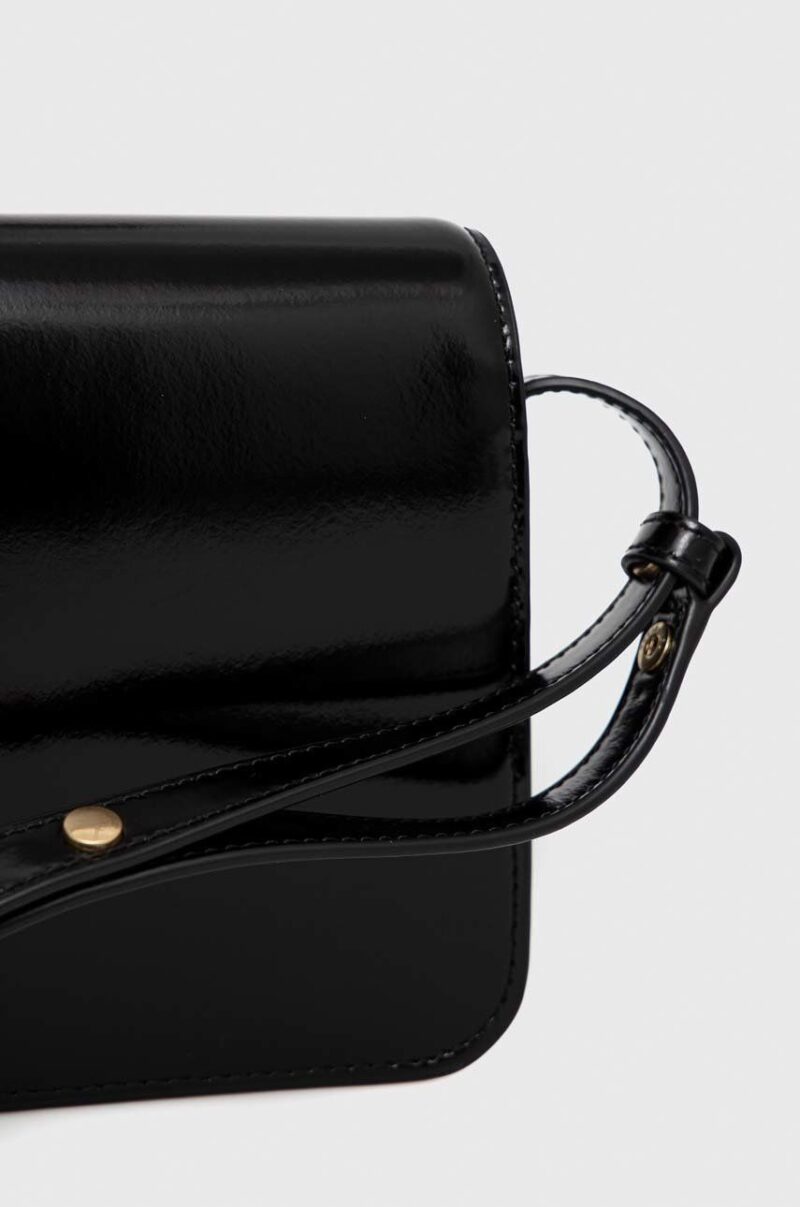 Tory Burch poseta de piele culoarea negru preţ