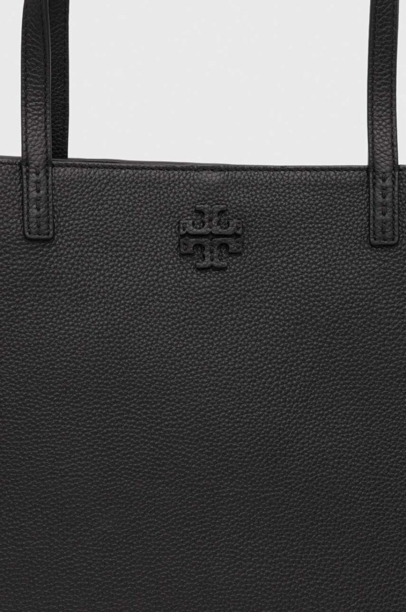 Tory Burch poseta de piele culoarea negru preţ