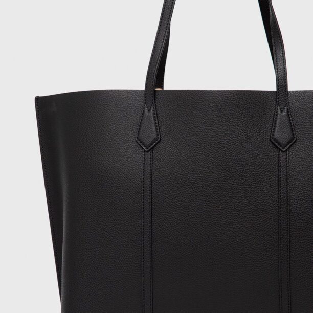 Tory Burch poseta de piele culoarea negru preţ