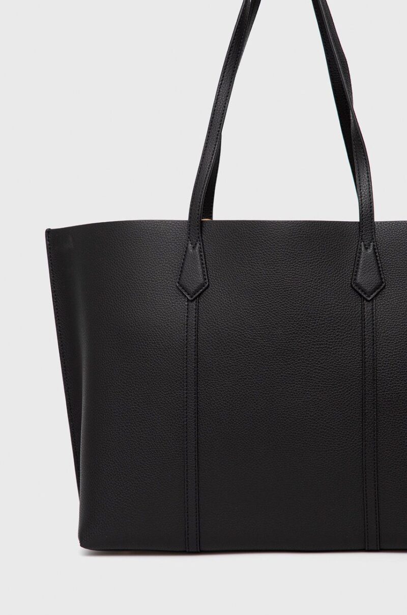 Tory Burch poseta de piele culoarea negru preţ