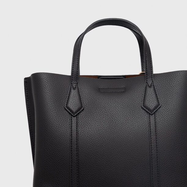 Tory Burch poseta de piele culoarea negru preţ