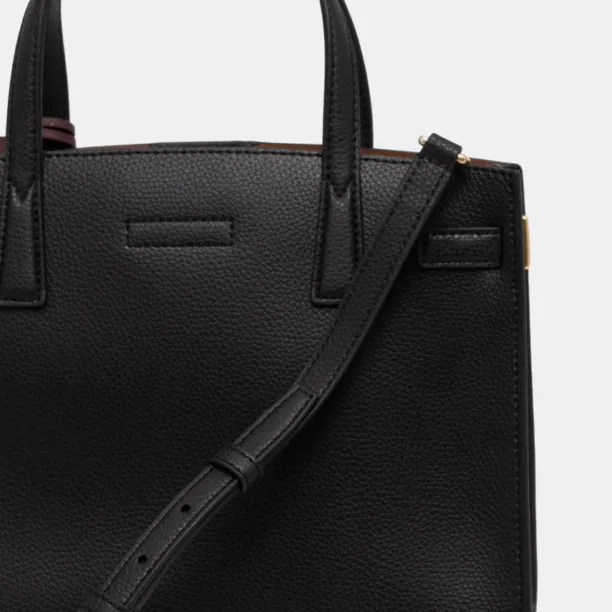 Tory Burch poseta de piele culoarea negru preţ