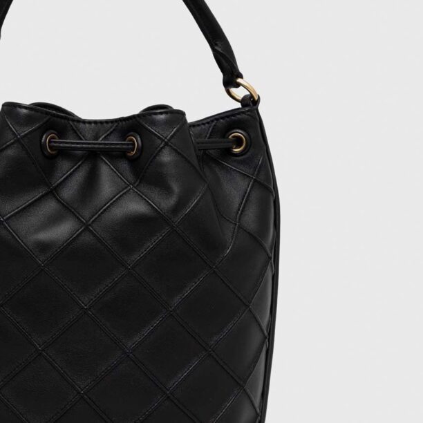 Tory Burch poseta de piele culoarea negru preţ