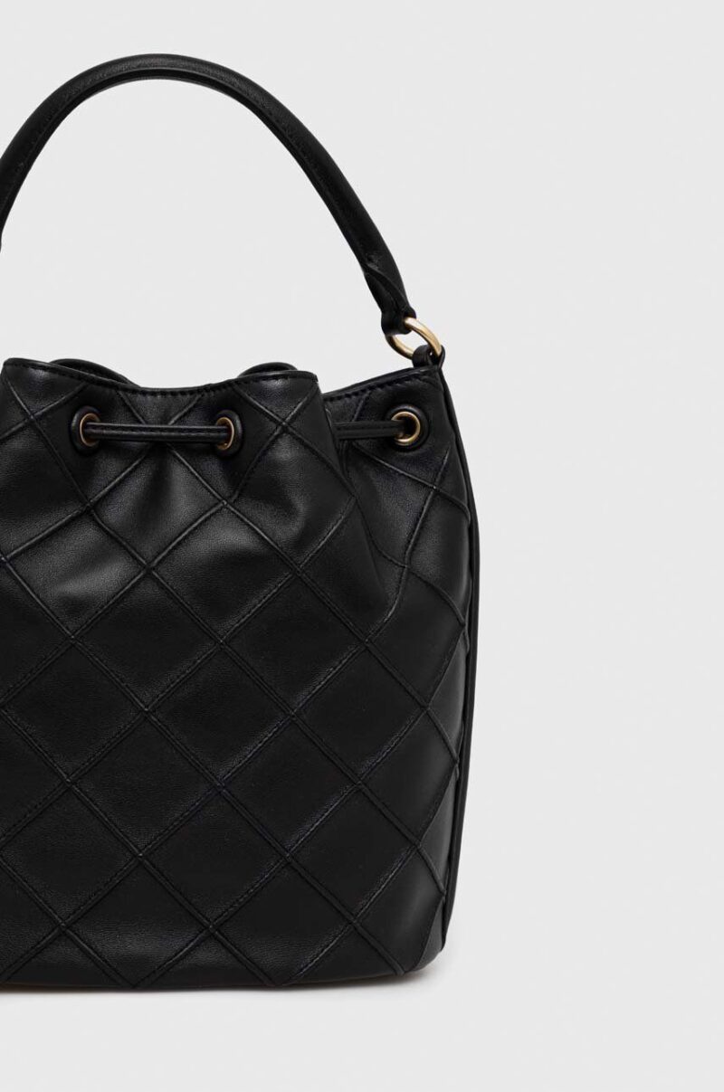 Tory Burch poseta de piele culoarea negru preţ