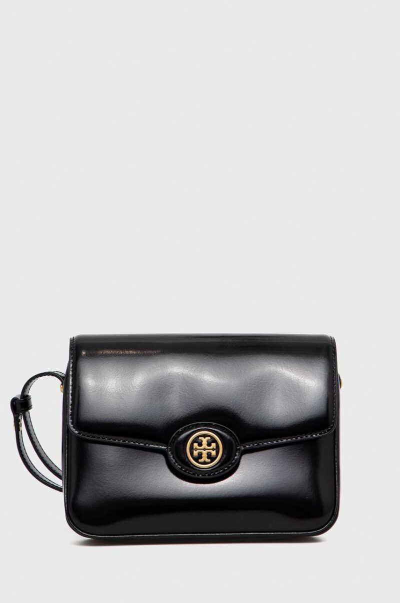 Tory Burch poseta de piele culoarea negru