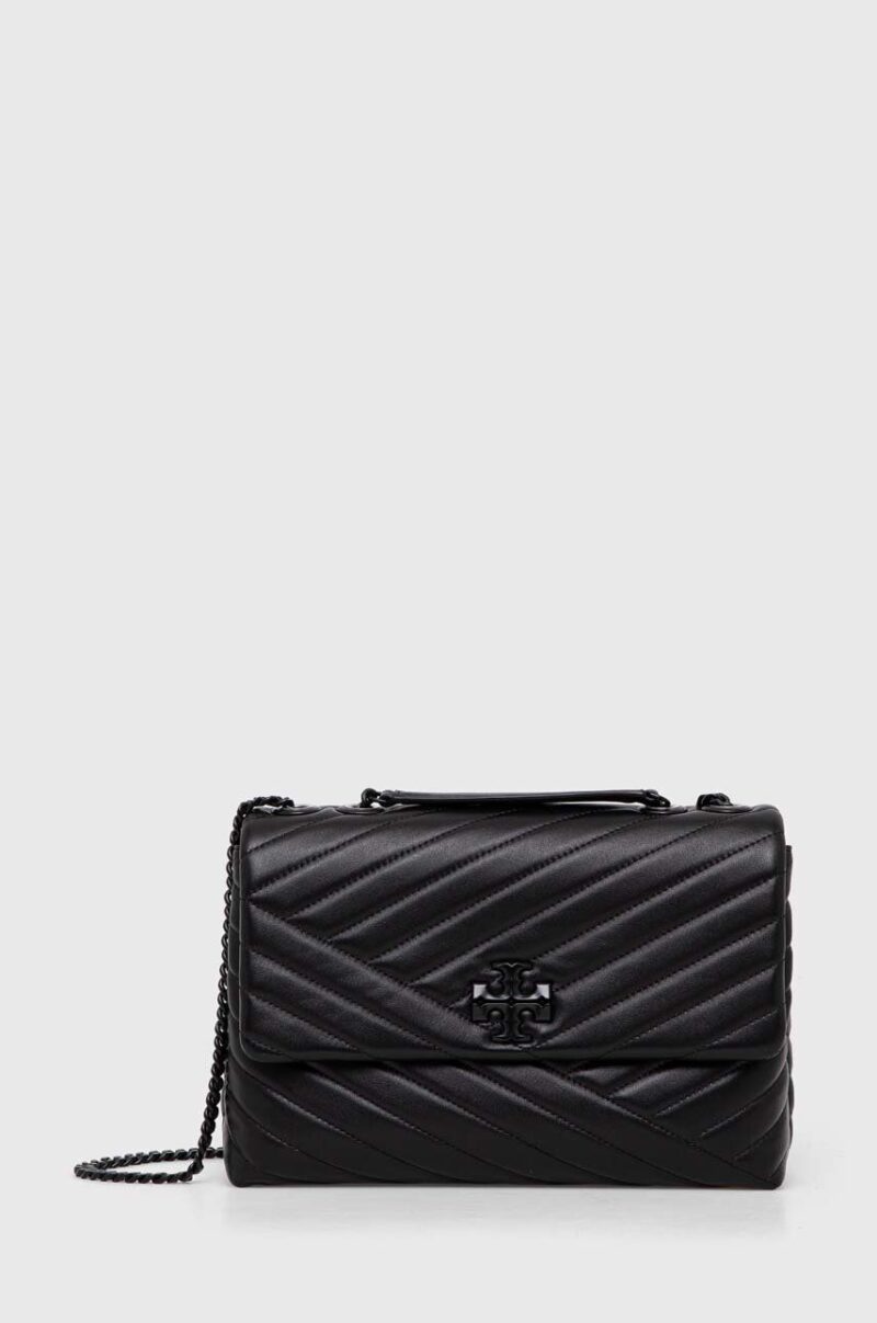 Tory Burch poseta de piele culoarea negru