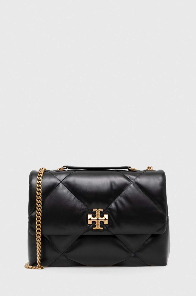 Tory Burch poseta de piele culoarea negru