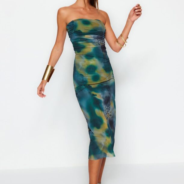 Trendyol Rochie  sepie / verde / verde petrol / verde smarald