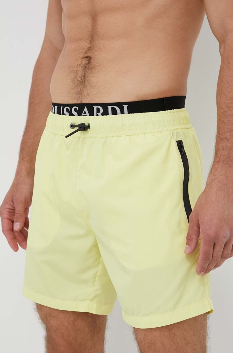 Trussardi pantaloni scurti de baie culoarea galben preţ