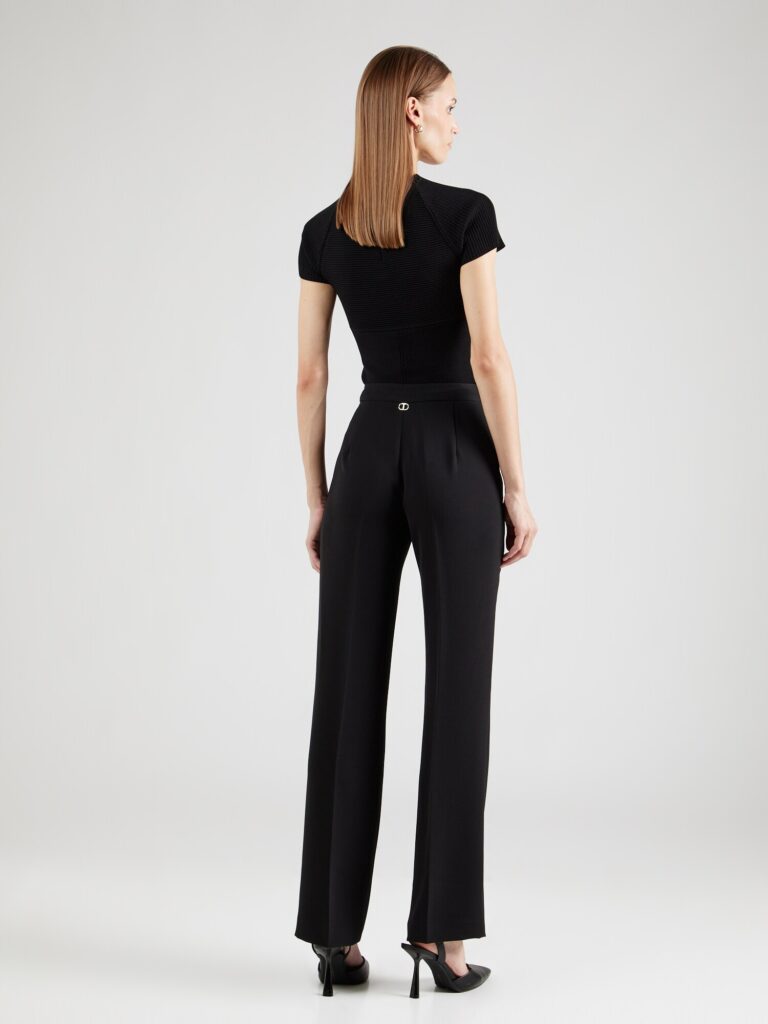 Twinset Pantaloni cu dungă  negru preţ