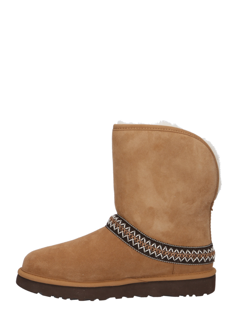 UGG Botine 'Classic'  ombră / maro închis / alb