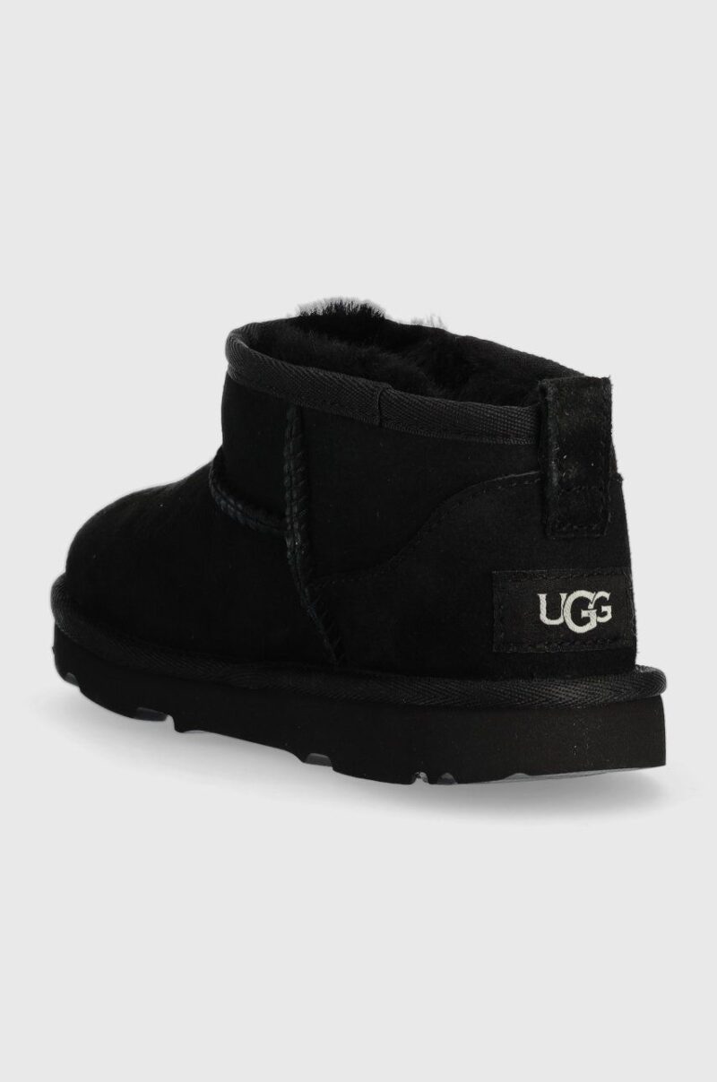 UGG cizme de zapada din piele intoarsa Classic Ultra Mini culoarea negru preţ