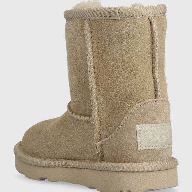 UGG cizme de zapada din piele intoarsa T CLASSIC II culoarea bej preţ