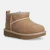 UGG cizme de zapada din piele intoarsa T CLASSIC ULTRA MINI culoarea bej