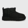 UGG cizme de zapada din piele intoarsa T CLASSIC ULTRA MINI culoarea negru