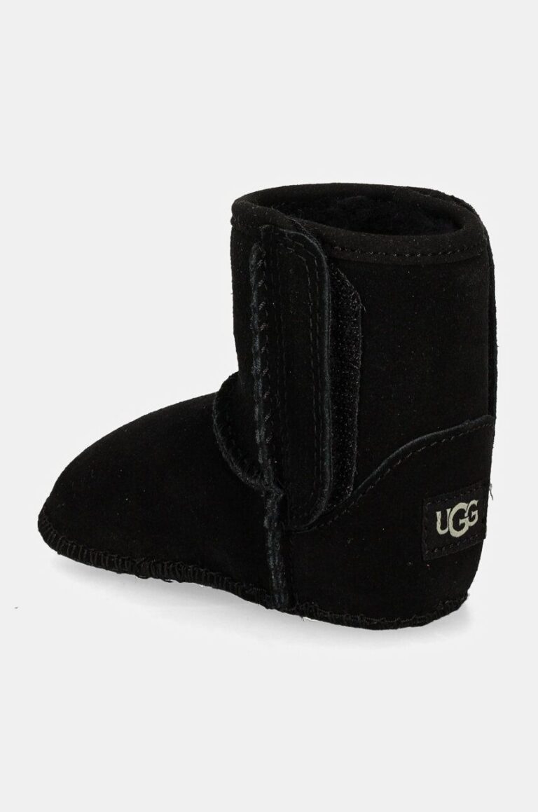 UGG pantofi din piele intoarsa pentru bebe I BABY CLASSIC culoarea negru preţ