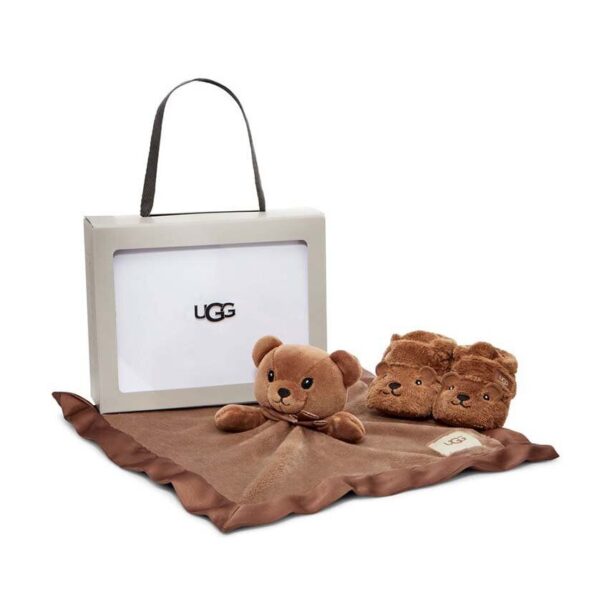 UGG pantofi pentru bebelusi Bixbee And Lovey Bear Stuffie culoarea maro