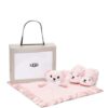 UGG pantofi pentru bebelusi Bixbee And Lovey Bear Stuffie culoarea roz