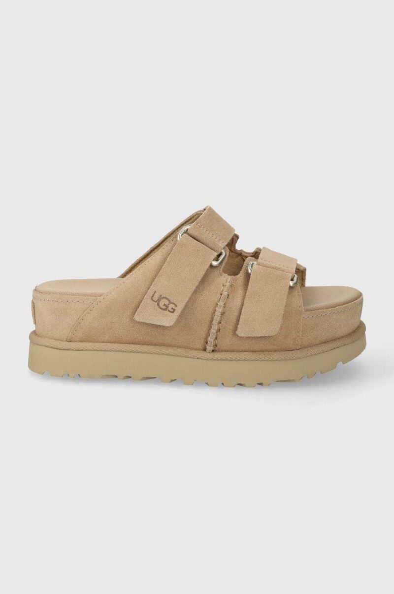 UGG papuci din piele Goldenstar Hi Slide femei