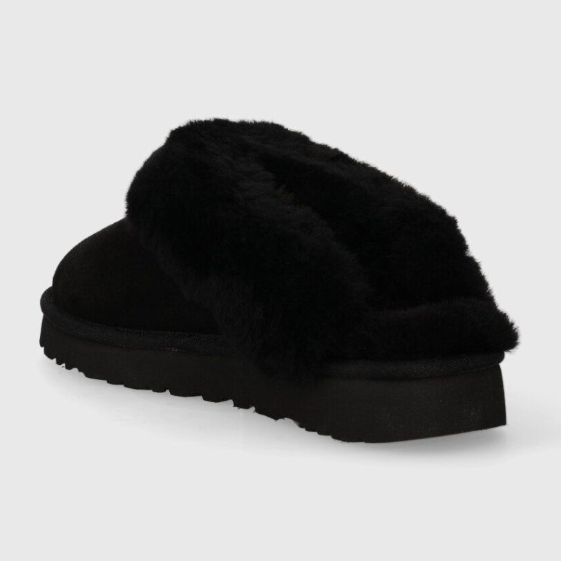 UGG papuci din piele întoarsă Classic slipper II culoarea negru 1130876.BLK-BLK preţ
