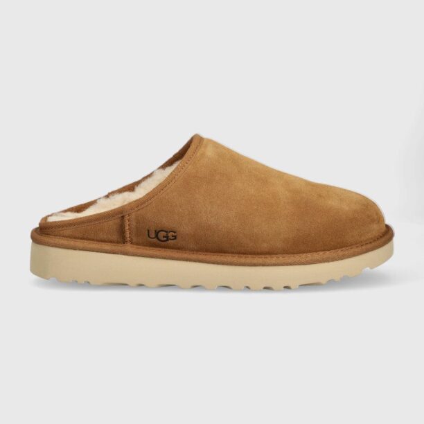 UGG papuci din piele intoarsa M Classic Slip-on culoarea maro