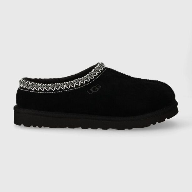 UGG papuci din piele intoarsa Tasman culoarea negru