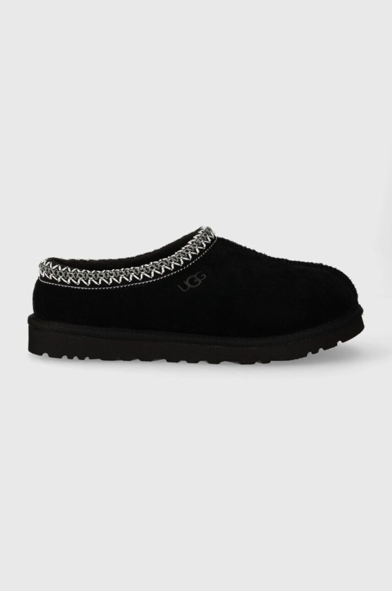 UGG papuci din piele intoarsa Tasman culoarea negru