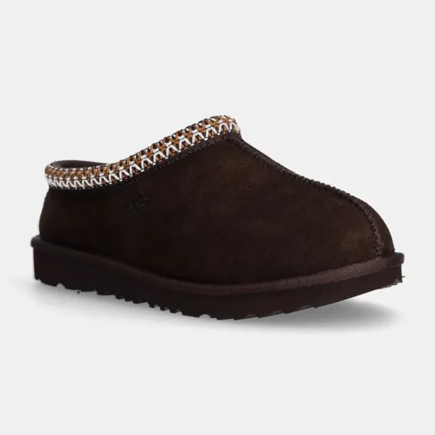 UGG papuci din piele intoarsa pentru copii K TASMAN II culoarea negru