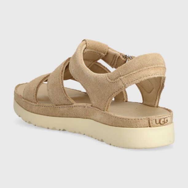 UGG sandale din piele intoarsa pentru copii GOLDENSTAR STRAP culoarea bej preţ