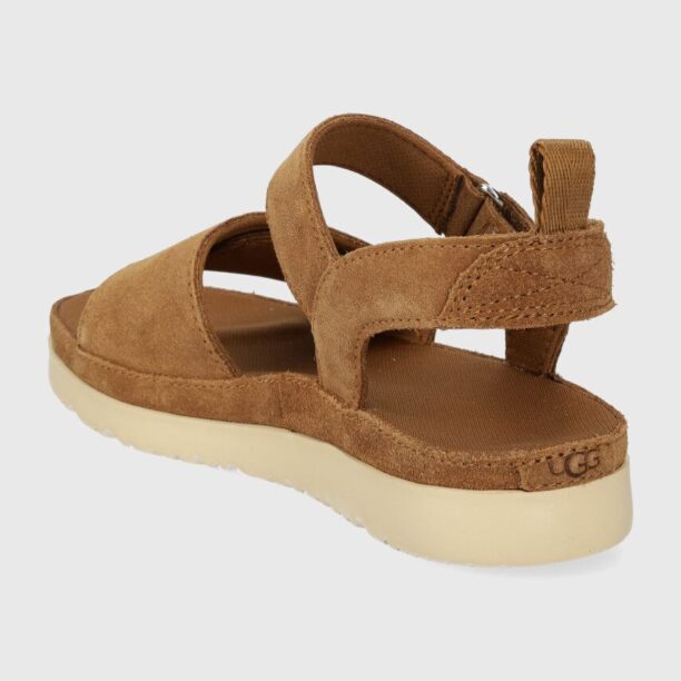 UGG sandale din piele intoarsa pentru copii GOLDENSTAR culoarea maro preţ