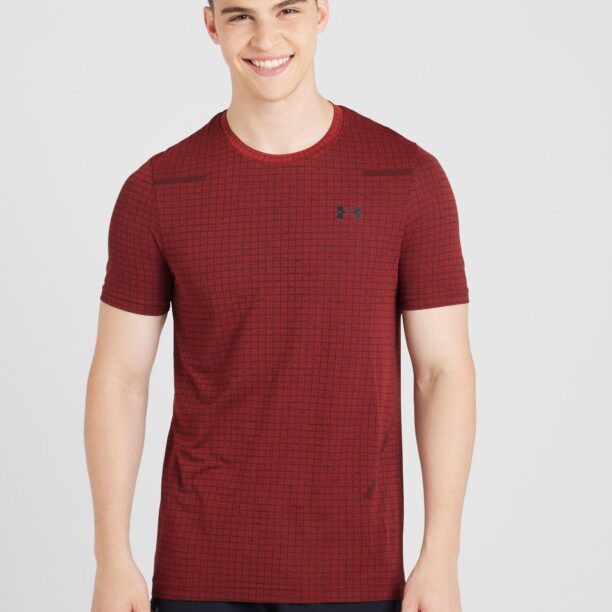 UNDER ARMOUR Tricou funcțional 'Grid'  portocaliu închis / negru preţ