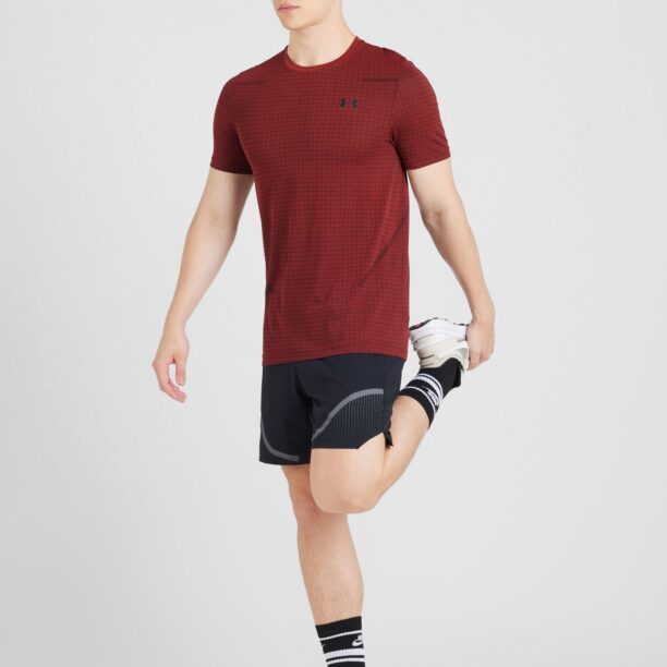 Cumpăra UNDER ARMOUR Tricou funcțional 'Grid'  portocaliu închis / negru