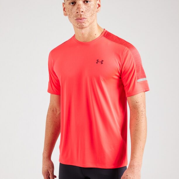 Cumpăra UNDER ARMOUR Tricou funcțional 'Utility'  gri argintiu / roșu burgundy / roșu pepene