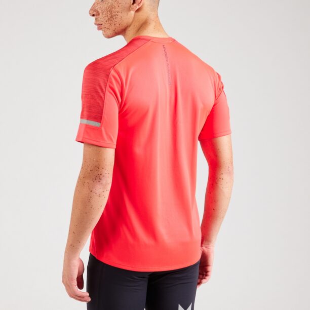 UNDER ARMOUR Tricou funcțional 'Utility'  gri argintiu / roșu burgundy / roșu pepene