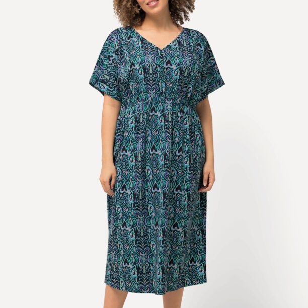 Ulla Popken Rochie  albastru deschis / verde smarald / portocaliu pastel / negru