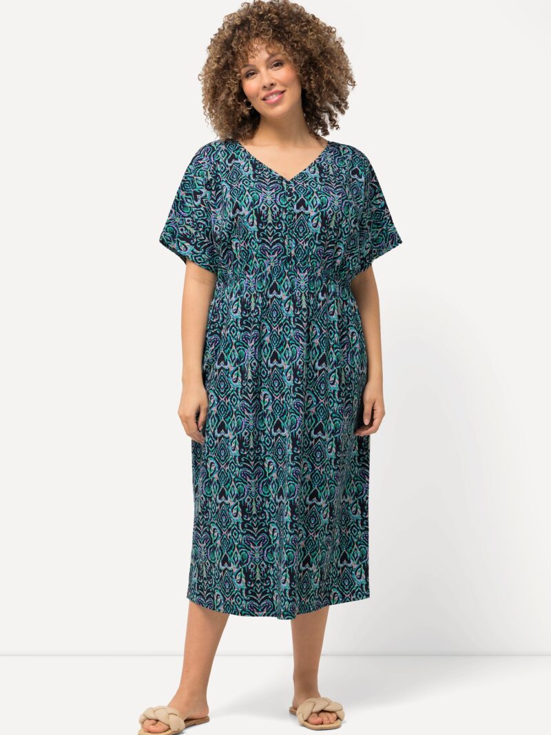 Ulla Popken Rochie  albastru deschis / verde smarald / portocaliu pastel / negru