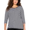 Ulla Popken Tricou  negru / alb