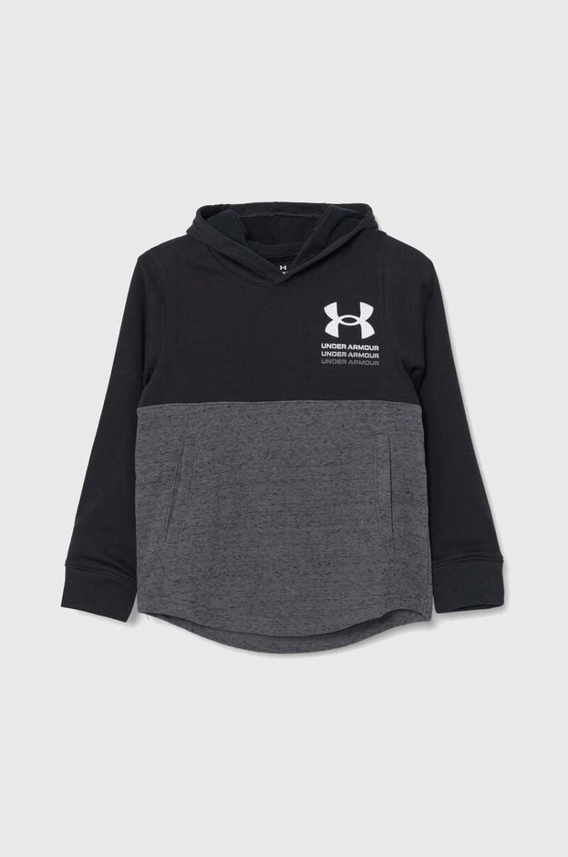 Under Armour bluza copii Boys Rival Terry culoarea negru