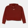 Under Armour bluza copii UA Rival Fleece Crop culoarea bordo